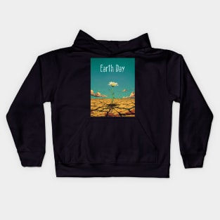 Earth Day: April 22nd A Reflection on Our Planet’s Fragile Existence on a Dark Background Kids Hoodie